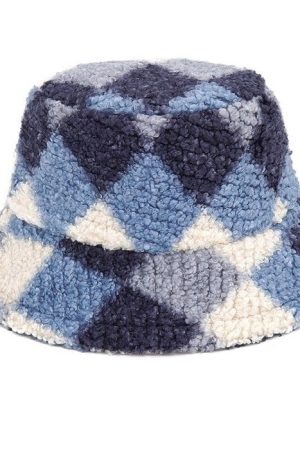 Casual Day Outfits, Easy Trendy Outfits Preppy Argyle Fuzzy Bucket Hat