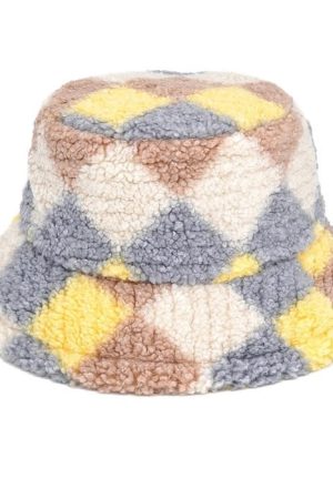 Casual Day Outfits, Easy Trendy Outfits Preppy Argyle Fuzzy Bucket Hat