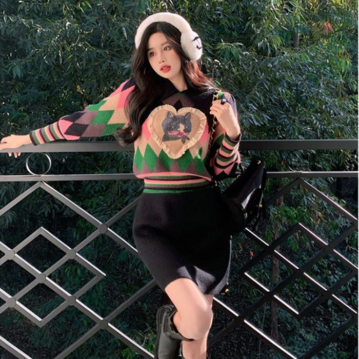 Casual Day Outfits, Easy Trendy Outfits Preppy Cat Argyle Collar Jumper Casual Day Outfits, Easy Trendy Outfits Preppy Cat Argyle Collar Jumper