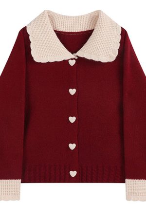 Casual Day Outfits, Easy Trendy Outfits Preppy Collar Knit Cardigan