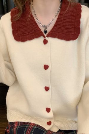 Casual Day Outfits, Easy Trendy Outfits Preppy Collar Knit Cardigan