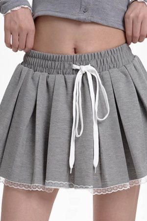 Casual Day Outfits, Easy Trendy Outfits Preppy Drawstring Mini Skirt