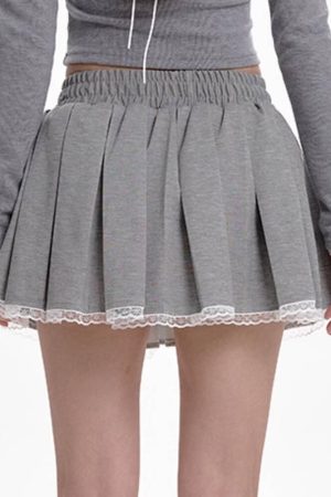 Casual Day Outfits, Easy Trendy Outfits Preppy Drawstring Mini Skirt