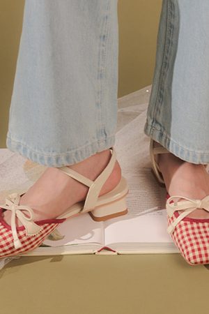Casual Day Outfits, Easy Trendy Outfits Preppy Gingham Bow Sandals