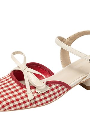 Casual Day Outfits, Easy Trendy Outfits Preppy Gingham Bow Sandals