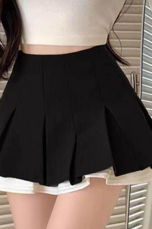 Casual Day Outfits, Easy Trendy Outfits Preppy Ruffle Mini Pleated Skirt