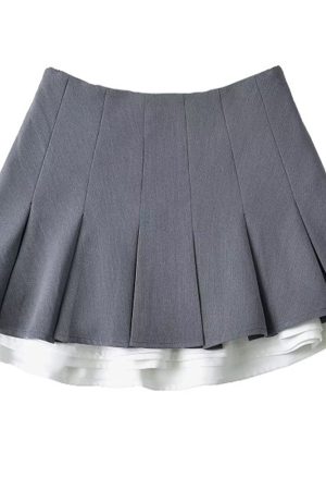 Casual Day Outfits, Easy Trendy Outfits Preppy Ruffle Mini Pleated Skirt