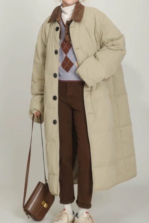 Casual Day Outfits, Easy Trendy Outfits Preppy Style Quilted Coat