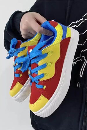 Casual Day Outfits, Easy Trendy Outfits Primary Colors Skater Sneakers