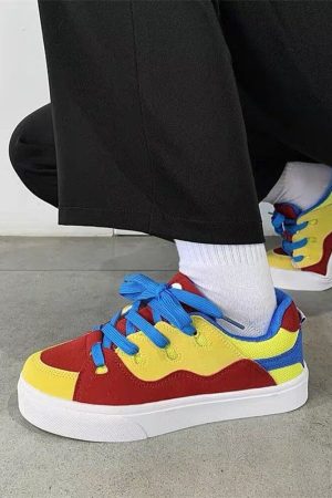 Casual Day Outfits, Easy Trendy Outfits Primary Colors Skater Sneakers