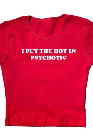 Casual Day Outfits, Easy Trendy Outfits Psychotic Cropped Tee