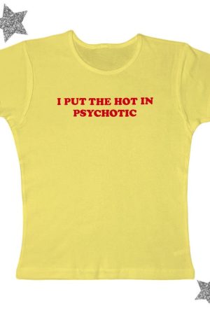 Casual Day Outfits, Easy Trendy Outfits Psychotic Cropped Tee