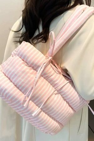 Casual Day Outfits, Easy Trendy Outfits Puffer Striped Shoulder Bag
