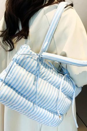 Casual Day Outfits, Easy Trendy Outfits Puffer Striped Shoulder Bag