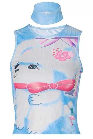 Casual Day Outfits, Easy Trendy Outfits Puppy Y2K Aesthetic Tank Top