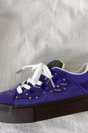 Casual Day Outfits, Easy Trendy Outfits Purple Star Skater Sneakers