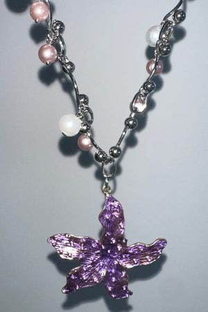 Casual Day Outfits, Easy Trendy Outfits Purple Tropical Flower Choker