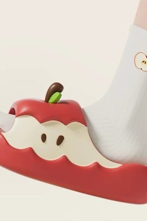 Casual Day Outfits, Easy Trendy Outfits Red Apple Core Slippers