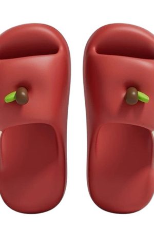 Casual Day Outfits, Easy Trendy Outfits Red Apple Core Slippers