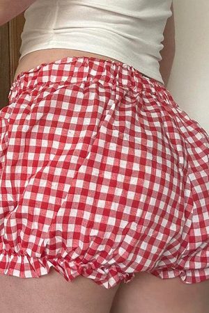 Casual Day Outfits, Easy Trendy Outfits Red Gingham Picnic Shorts