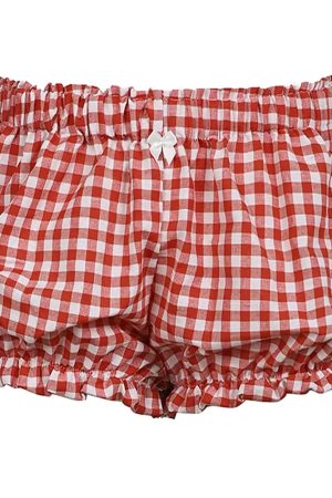 Casual Day Outfits, Easy Trendy Outfits Red Gingham Picnic Shorts