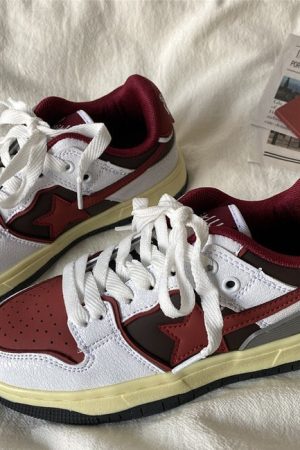 Casual Day Outfits, Easy Trendy Outfits Red & Grey Shooting Star Sneakers