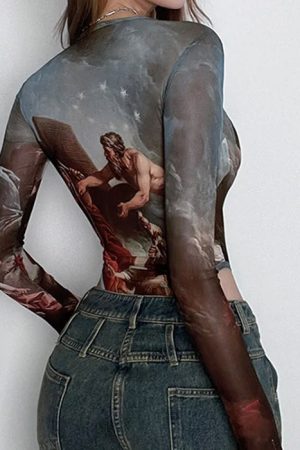 Casual Day Outfits, Easy Trendy Outfits Renaissance Mesh Bodysuit