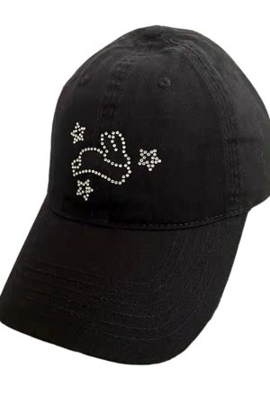 Casual Day Outfits, Easy Trendy Outfits Rhinestone Bunny Y2K Cap