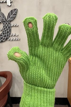 Casual Day Outfits, Easy Trendy Outfits Rhinestone Knit Gloves