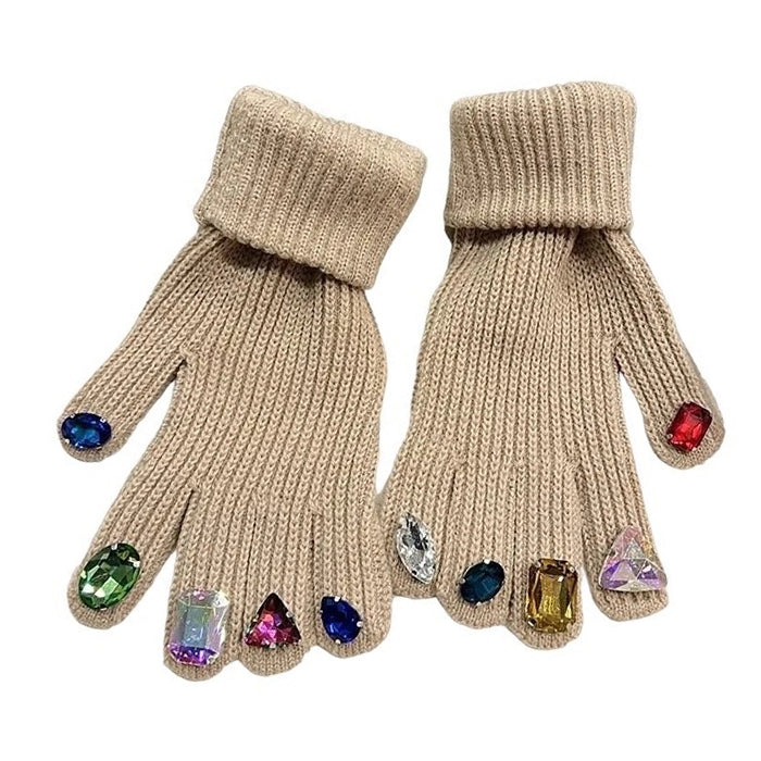 Casual Day Outfits, Easy Trendy Outfits Rhinestone Knit Gloves Casual Day Outfits, Easy Trendy Outfits Rhinestone Knit Gloves