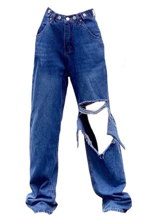 Casual Day Outfits, Easy Trendy Outfits Ripped Baggy Jeans