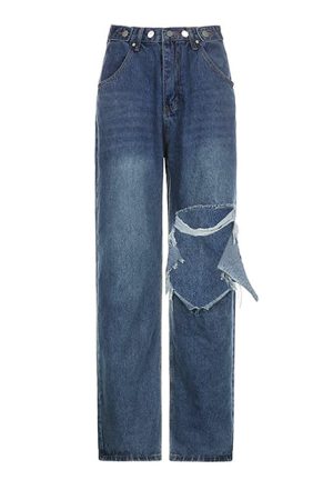 Casual Day Outfits, Easy Trendy Outfits Ripped Baggy Jeans