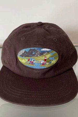 Casual Day Outfits, Easy Trendy Outfits River Lighthouse Embroidery Cap