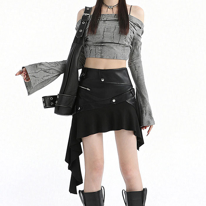 Casual Day Outfits, Easy Trendy Outfits Rock The Scene Asymmetric Leather Skirt Casual Day Outfits, Easy Trendy Outfits Rock The Scene Asymmetric Leather Skirt
