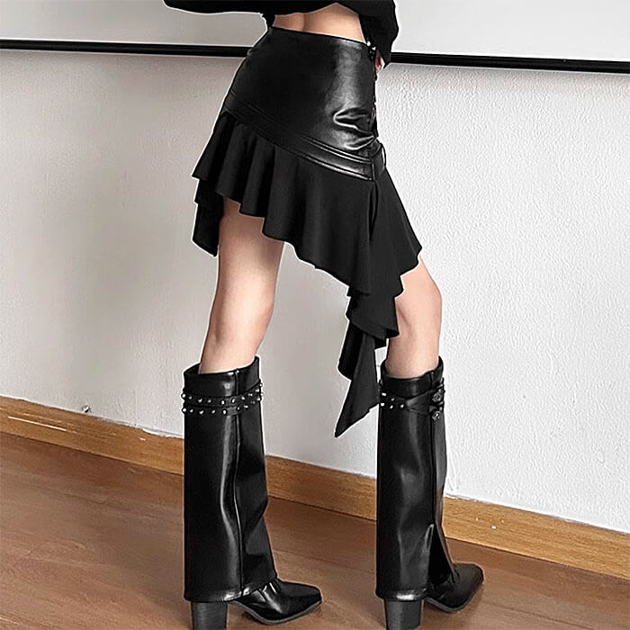 Casual Day Outfits, Easy Trendy Outfits Rock The Scene Asymmetric Leather Skirt Casual Day Outfits, Easy Trendy Outfits Rock The Scene Asymmetric Leather Skirt