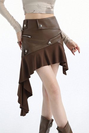 Casual Day Outfits, Easy Trendy Outfits Rock The Scene Asymmetric Leather Skirt