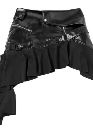 Casual Day Outfits, Easy Trendy Outfits Rock The Scene Asymmetric Leather Skirt