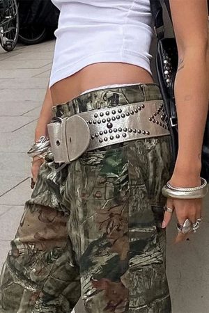 Casual Day Outfits, Easy Trendy Outfits Rock The Scene Metal Rivet Belt