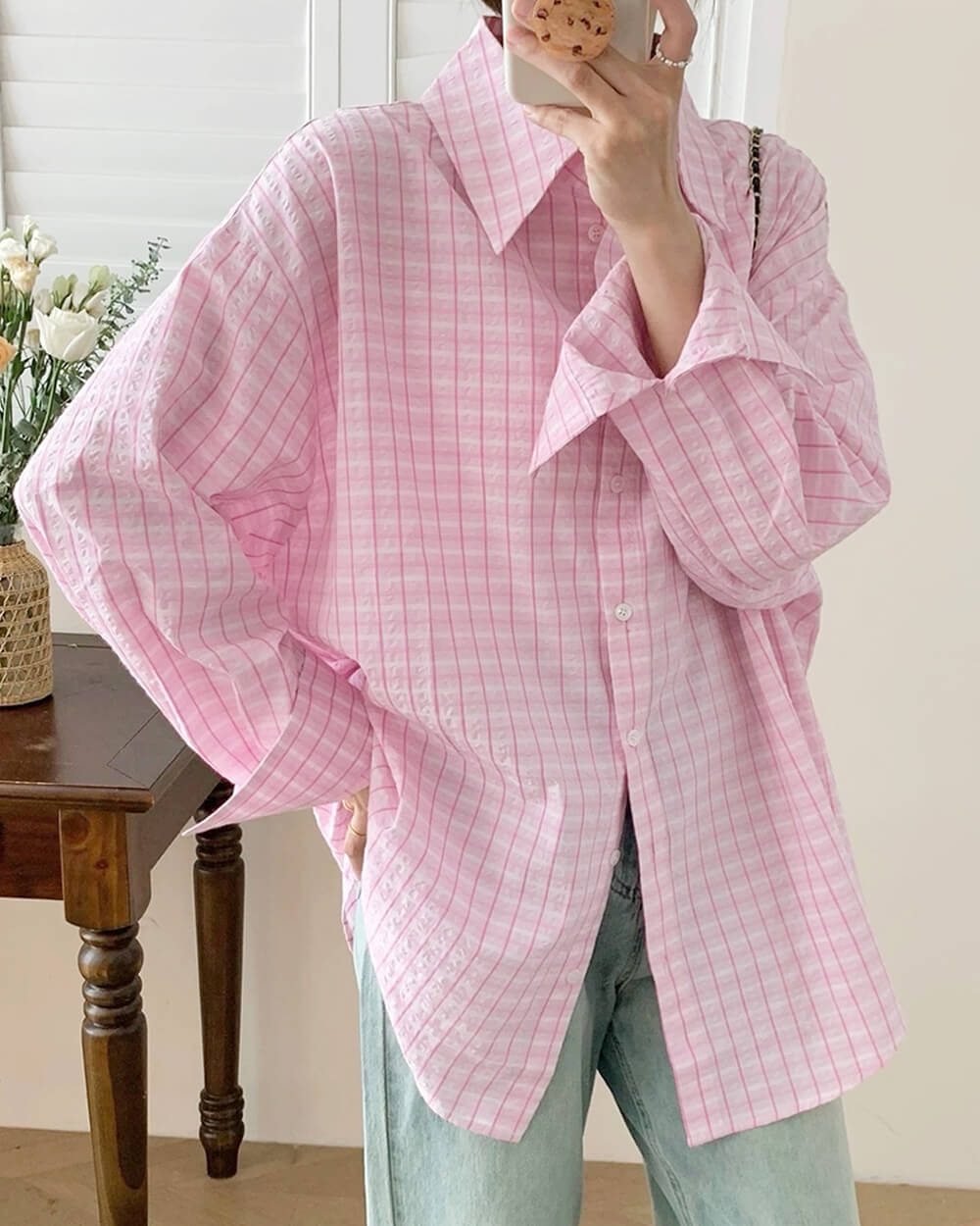 Casual Day Outfits, Easy Trendy Outfits Rue des Fleurs Pastel Plaid Loose Shirt Casual Day Outfits, Easy Trendy Outfits Rue des Fleurs Pastel Plaid Loose Shirt