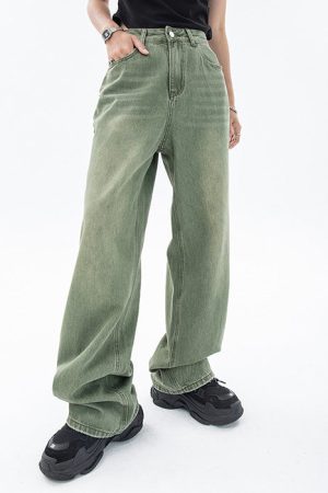 Casual Day Outfits, Easy Trendy Outfits Sage Green Baggy Jeans