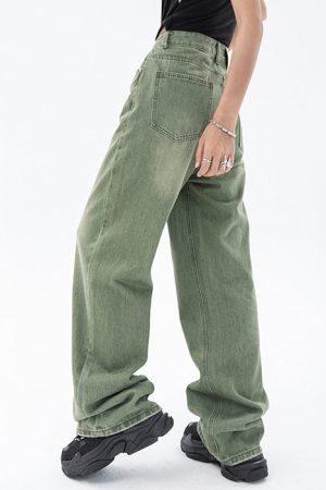 Casual Day Outfits, Easy Trendy Outfits Sage Green Baggy Jeans