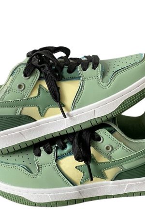 Casual Day Outfits, Easy Trendy Outfits Sage Green Star Sneakers