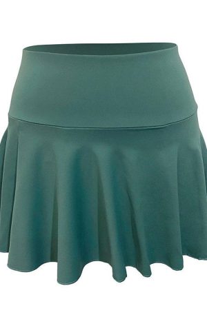 Casual Day Outfits, Easy Trendy Outfits Saint-Tropez Green Tennis Skirt