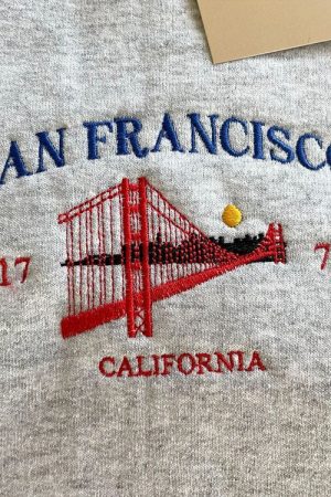 Casual Day Outfits, Easy Trendy Outfits San Francisco Embroidery Sweatshirt