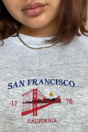 Casual Day Outfits, Easy Trendy Outfits San Francisco Embroidery Sweatshirt