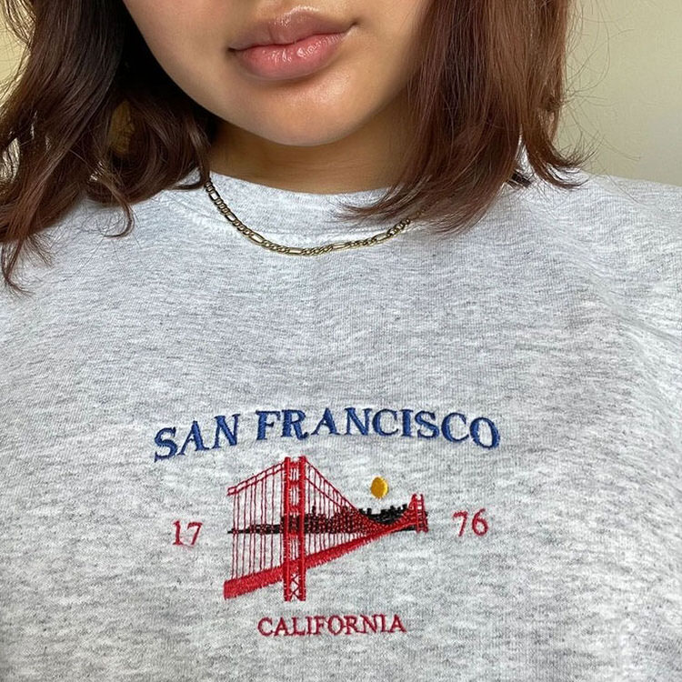 Casual Day Outfits, Easy Trendy Outfits San Francisco Embroidery Sweatshirt