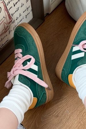 Casual Day Outfits, Easy Trendy Outfits Saturday School Sneakers in Green