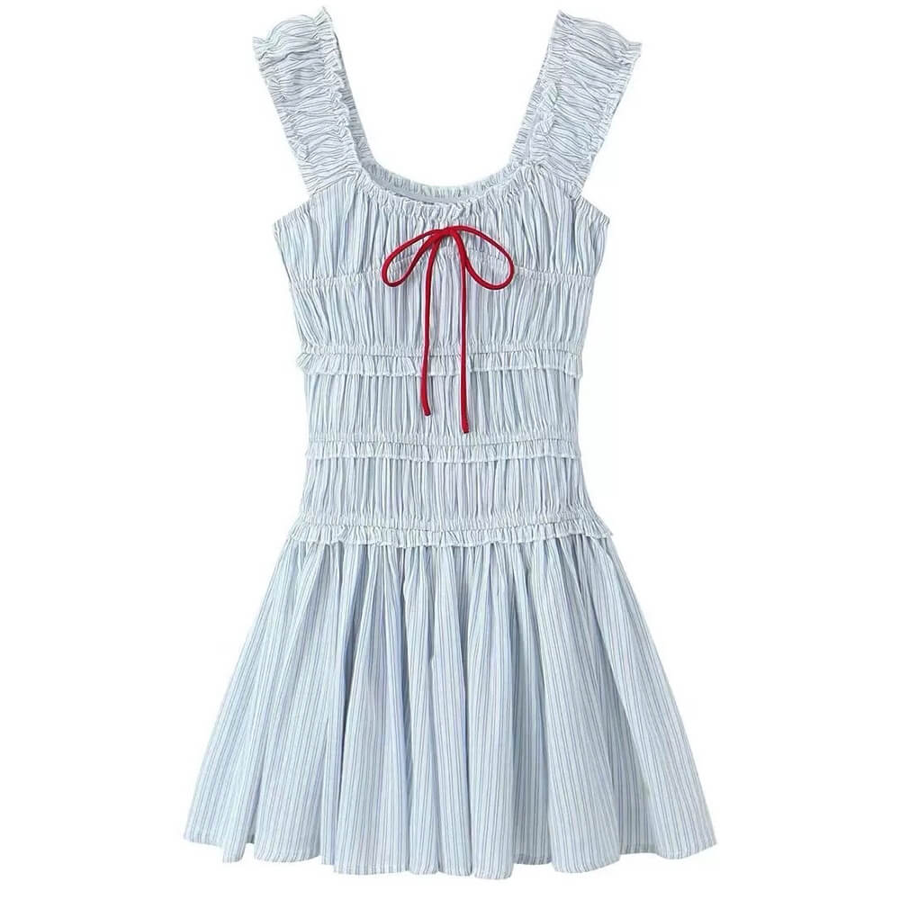 Casual Day Outfits, Easy Trendy Outfits Seaside Striped Ruffle Mini Dress Casual Day Outfits, Easy Trendy Outfits Seaside Striped Ruffle Mini Dress