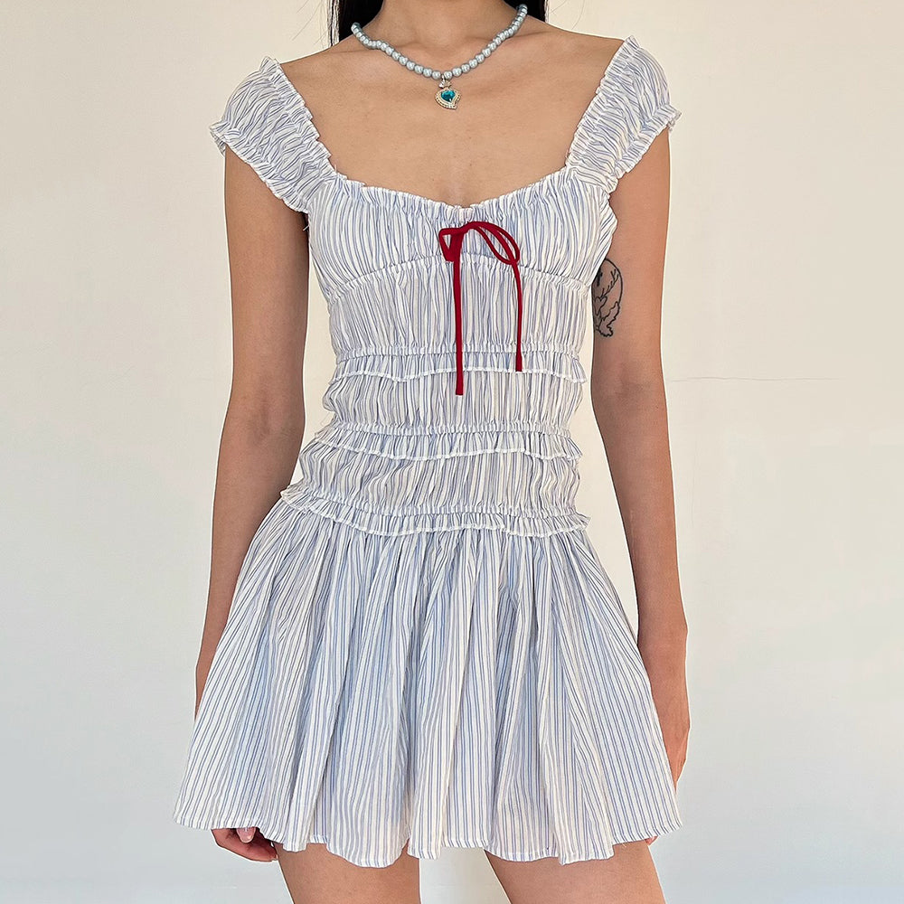 Casual Day Outfits, Easy Trendy Outfits Seaside Striped Ruffle Mini Dress Casual Day Outfits, Easy Trendy Outfits Seaside Striped Ruffle Mini Dress