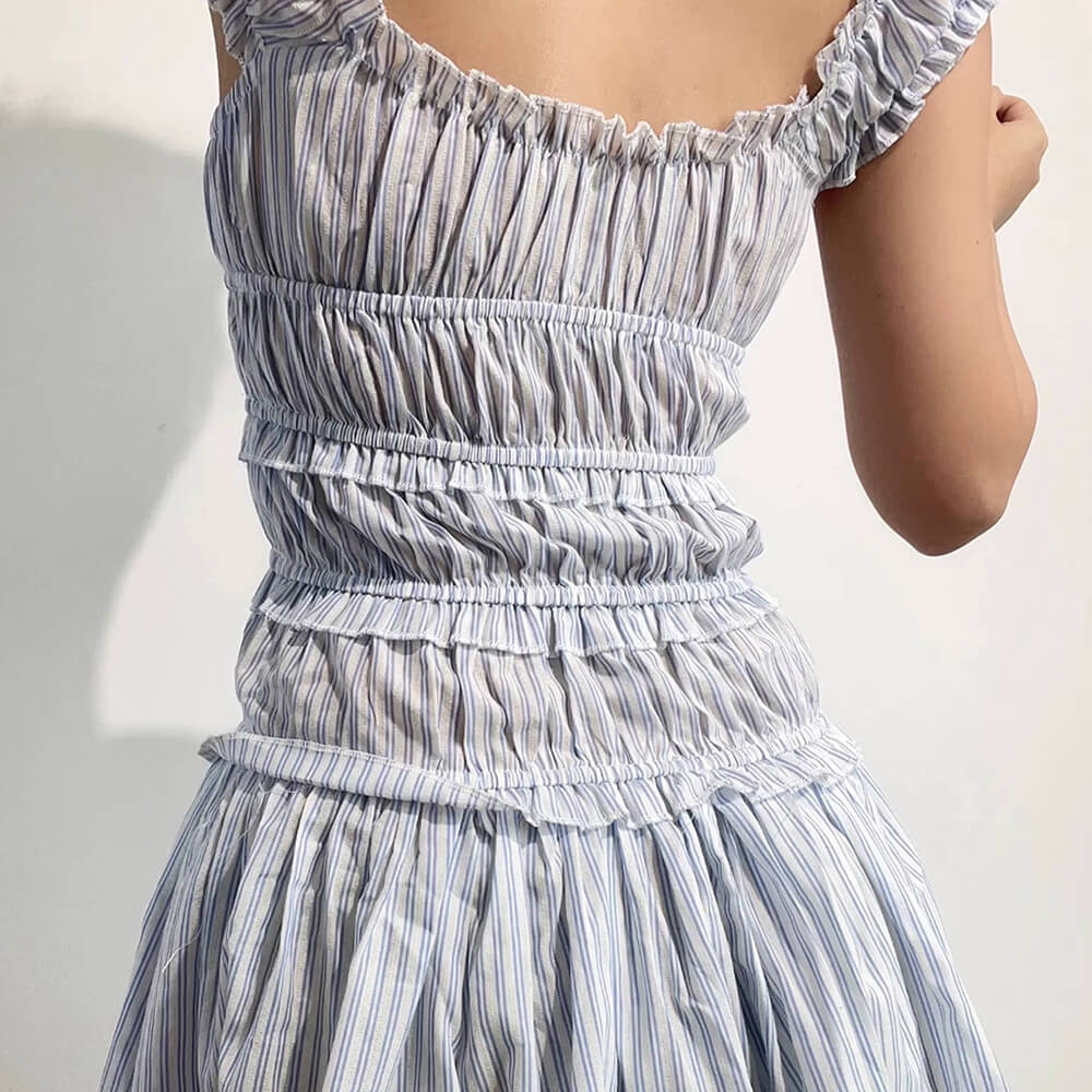 Casual Day Outfits, Easy Trendy Outfits Seaside Striped Ruffle Mini Dress Casual Day Outfits, Easy Trendy Outfits Seaside Striped Ruffle Mini Dress